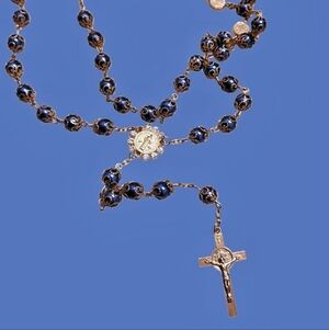 Rosary Deep Blue Beaded Necklace
